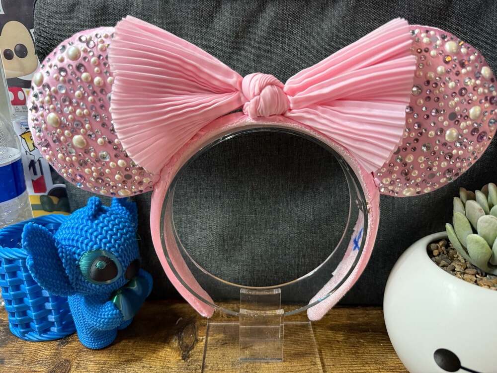 USED Disney x BaubleBar Pink Crystal and Pearl Ear Headband *READ*